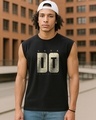 Shop Men's Jet Black Just Do It Typography Oversized Vest-Front
