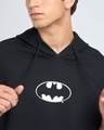Shop Men's Jet Black Justice Bat Graphic Printed Oversized Hoodie T-shirt