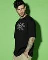 Shop Men's Jet Black Kaido Beast Graphic Printed Oversized T-shirt-Full