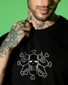 Shop Men's Jet Black Kaido Beast Graphic Printed Oversized T-shirt