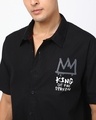 Shop Men's Jet Black King Of The Streets Graphic Printed Oversized Shirt