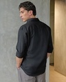 Shop Men's Jet Black Linen Shirt-Design