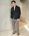 Shop Men's Jet Black Linen Shirt-Full