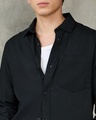 Shop Men's Jet Black Linen Shirt