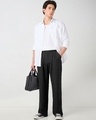 Shop Men's Jet Black Loose Fit Korean Pants-Full