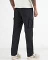 Shop Men's Jet Black Nylon Cargo Parachute Pants-Design