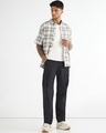 Shop Men's Jet Black Nylon Cargo Parachute Pants-Full
