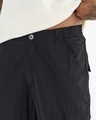 Shop Men's Jet Black Nylon Cargo Parachute Pants