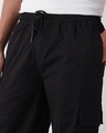 Shop Men's Jet Black Oversized Cargo Jogger Pants