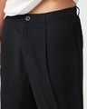 Shop Men's Jet Black Oversized Cotton Linen Shorts