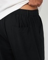 Shop Men's Jet Black Oversized Cotton Linen Shorts