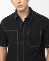 Shop Men's Jet Black Oversized Shirt
