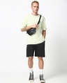 Shop Men's Jet Black Oversized Shorts