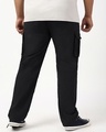 Shop Men's Jet Black Plus Size Nylon Cargo Parachute Pants-Design