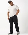 Shop Men's Jet Black Plus Size Nylon Cargo Parachute Pants-Full