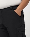 Shop Men's Jet Black Plus Size Nylon Cargo Parachute Pants