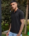Shop Men's Jet Black Polo T-shirt-Design