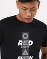 Shop Men's Jet Black Red Light Green Light Graphic Printed T-shirt