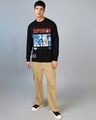 Shop Men's Jet Black Retro Comic Graphic Printed Oversized T-shirt