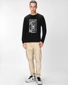 Shop Men's Jet Black Rewind Mode Graphic Printed T-shirt-Full