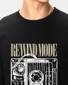Shop Men's Jet Black Rewind Mode Graphic Printed T-shirt