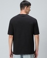 Shop Men's Jet Black Rewind The Rythm Graphic Printed Oversized T-shirt-Full