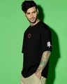Shop Men's Jet Black Sharingan Graphic Printed Oversized T-shirt-Full