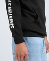 Shop Men's Jet Black Sinister Symbiote Graphic Printed Oversized Hoodies