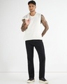 Shop Men's Jet Black Slim Straight Fit Stretchable Mid-Rise Jeans-Full