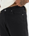 Shop Men's Jet Black Slim Straight Fit Stretchable Mid-Rise Jeans