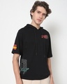 Shop Men's Jet Black Spidey Graphic Printed Oversized Hoodie T-shirt-Design