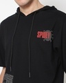 Shop Men's Jet Black Spidey Graphic Printed Oversized Hoodie T-shirt