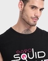 Shop Men's Jet Black Squid Game Graphic Printed Oversized Vest