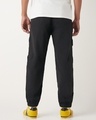 Shop Men's Jet Black Super Loose Fit Cargo Jogger Pants-Full