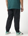 Shop Men's Jet Black Super Loose Fit Plus Size Cargo Jogger Pants-Design