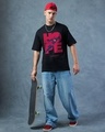 Shop Men's Jet Black Superman Graphic Printed Oversized T-shirt