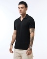 Shop Men's Black Flatknit Polo T-shirt-Design