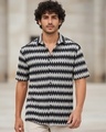 Shop Men's Jet Black Textured Oversized Shirt-Front