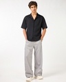 Shop Men's Jet Black Textured Oversized Shirt-Full