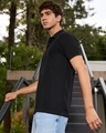 Shop Men's Jet Black Textured Polo T-shirt-Design
