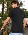 Shop Men's Jet Black Textured Polo T-shirt-Full
