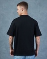 Shop Men's Jet Black The Masked Man Graphic Printed Oversized T-shirt-Full