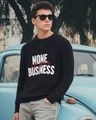 Shop Men's Jet Black Typography Oversized Polo Sweater-Front