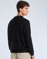 Shop Men's Jet Black Typography Oversized Polo Sweater-Full