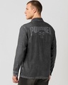 Shop Men's Jet Black Punisher Washed Denim Shirt-Design