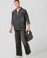 Shop Men's Jet Black Punisher Washed Denim Shirt-Full