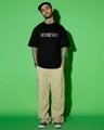 Shop Men's Jet Black Wednesday Typography Oversized T-shirt
