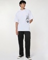 Shop Men's Jet Black Wide Leg Cargo Pants-Full