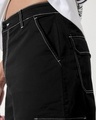 Shop Men's Jet Black Wide Leg Cargo Pants