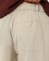 Shop Men's Khaki Brown Oversized Cotton Linen Shorts